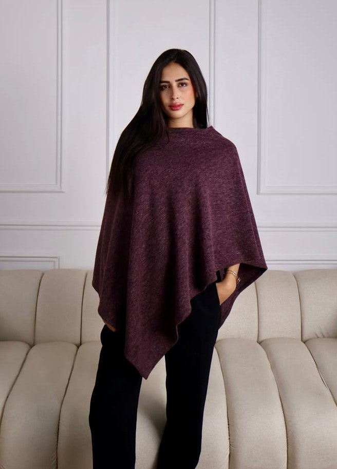 Crimson Plum Cashmere Cape
