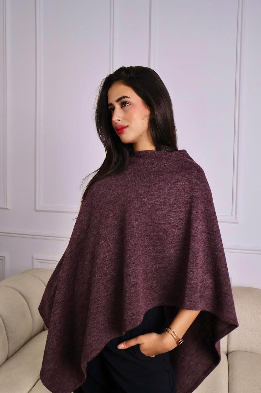Crimson Plum Cashmere Cape