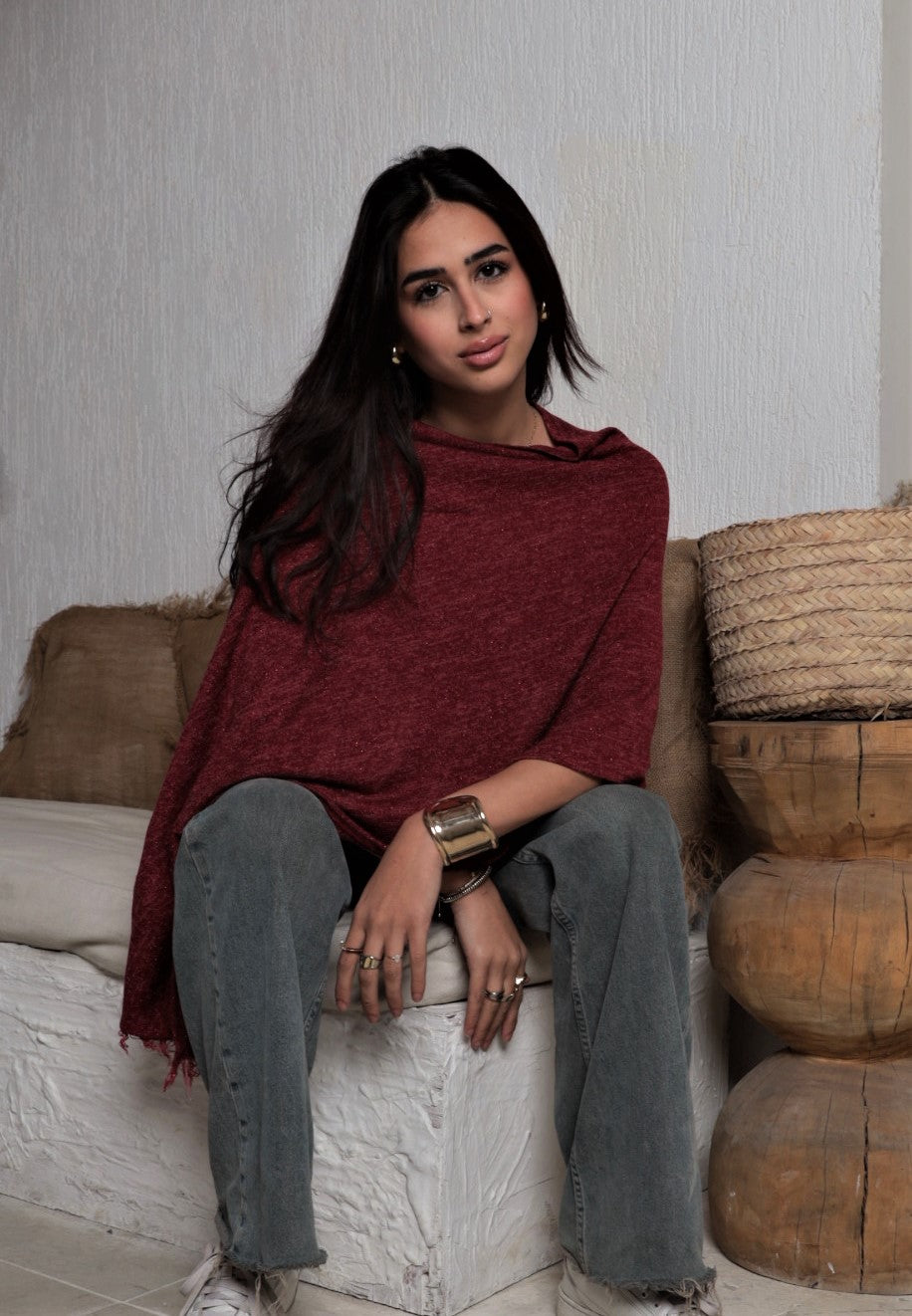 Burgundy Bloom Spring Cape