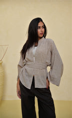 Linen Cardigan with Belt