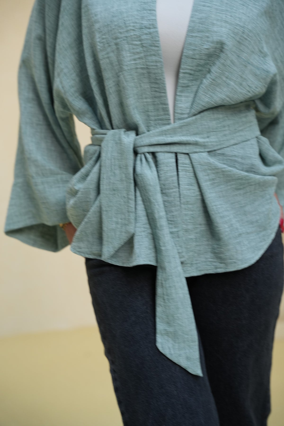 Linen Cardigan with Belt
