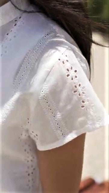 Embroidered Mandarin Shirt - Short Sleeve