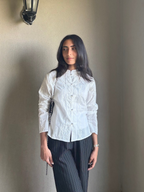 Embroidered Mandarin Shirt - Long Sleeve