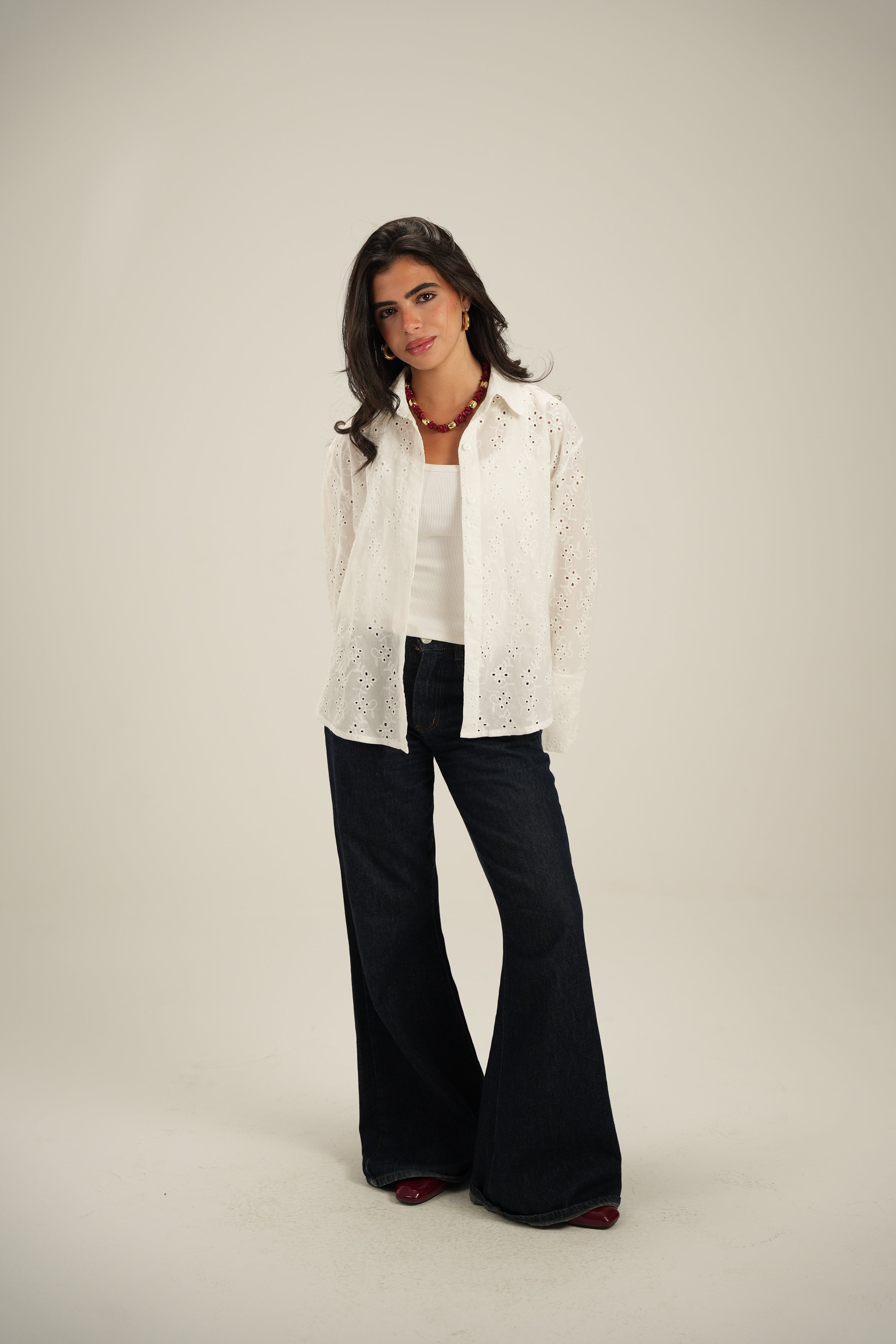 Everyday Embroidered Shirt - White