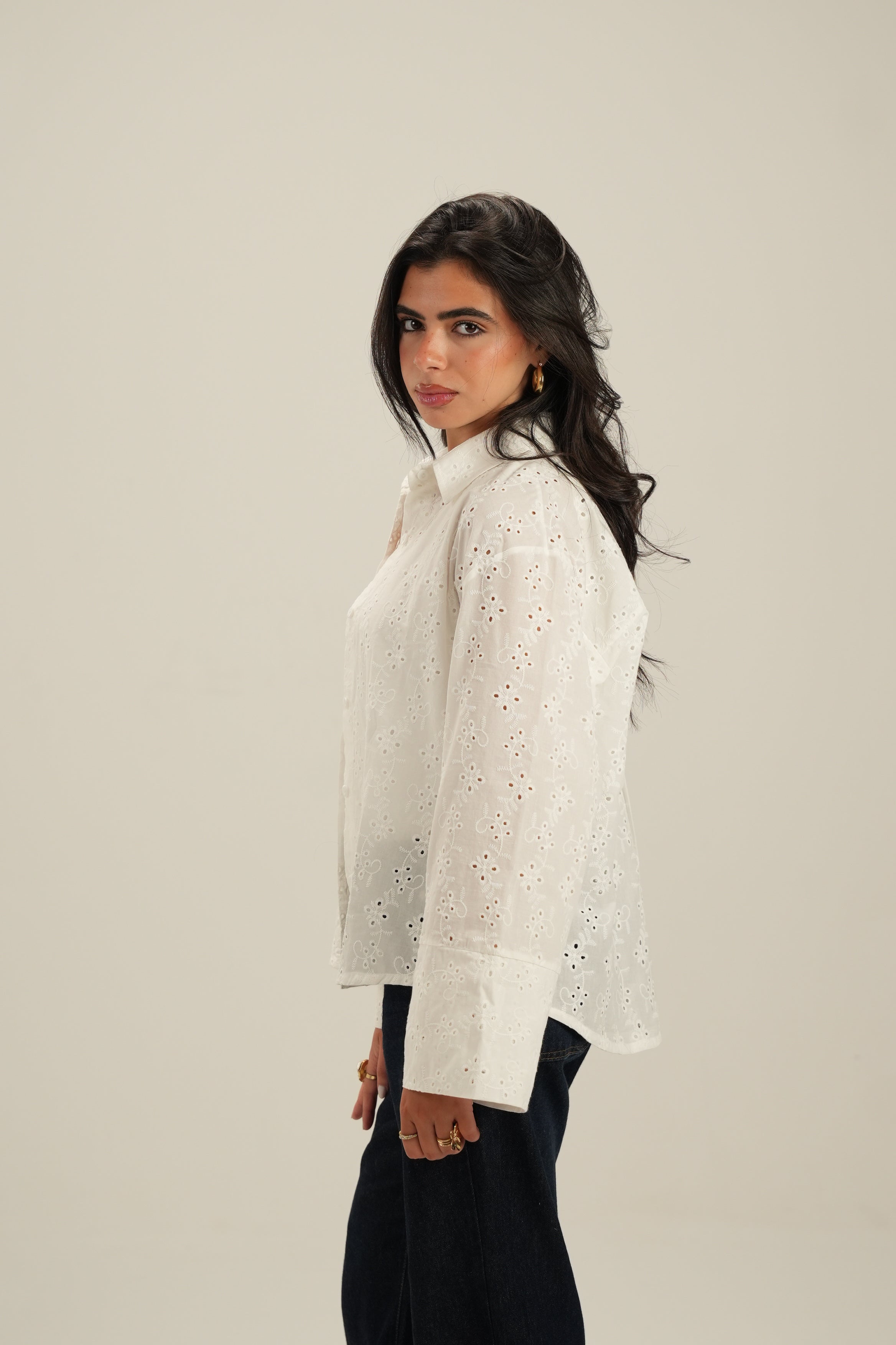 Everyday Embroidered Shirt - White