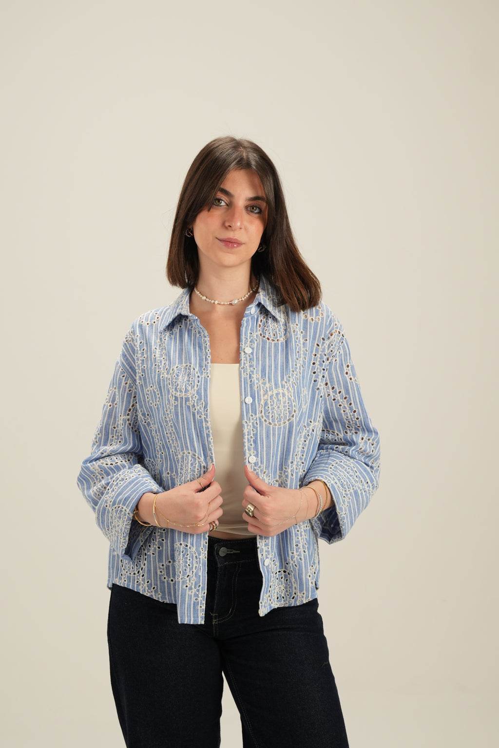 Everyday Embroidered Shirt - Blue