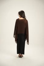 Luna Chiffon Poncho with Scarf Belt