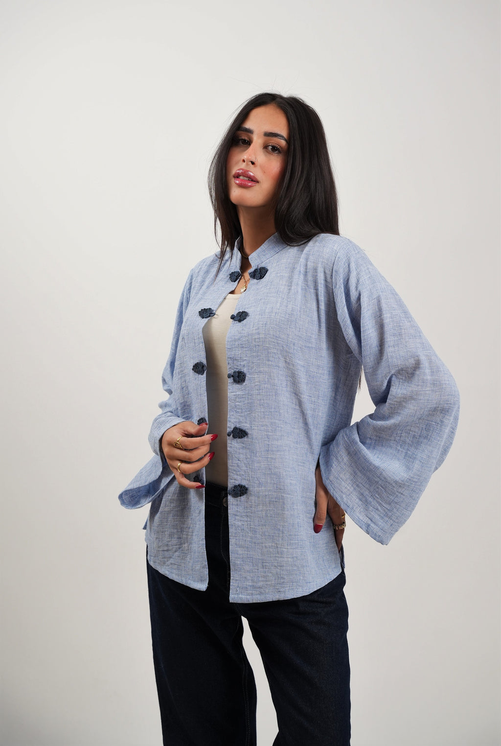 Mandarin Linen Shirt