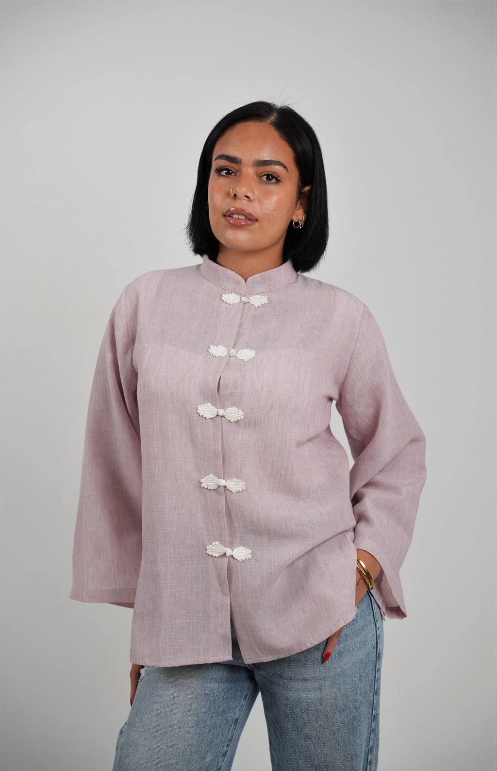 Mandarin Linen Shirt