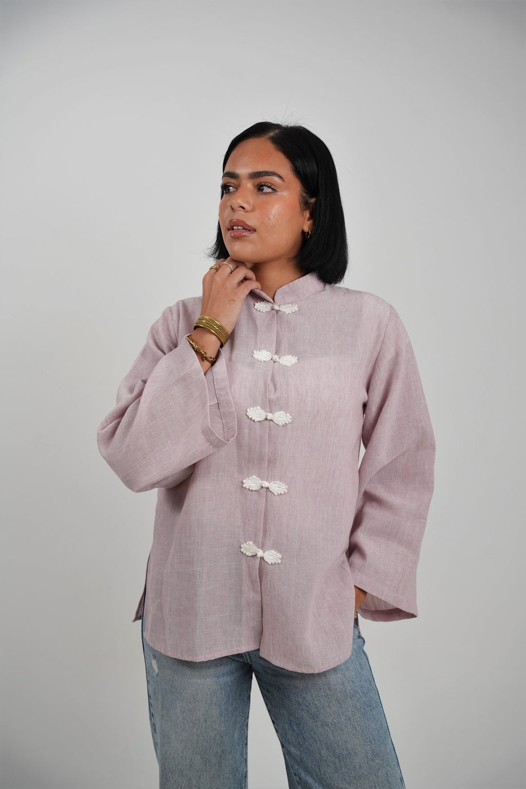 Mandarin Linen Shirt
