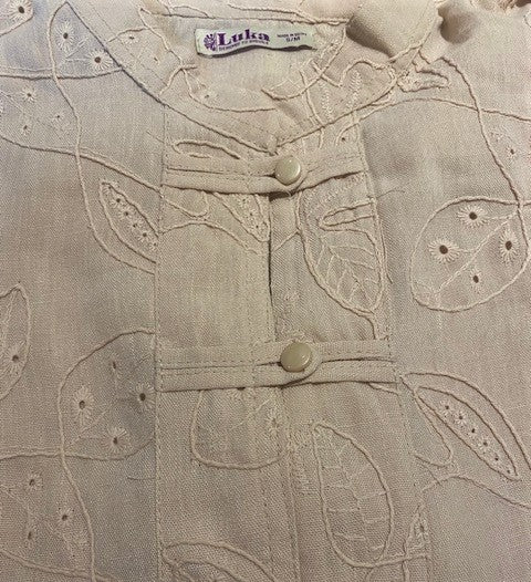 Embroidered Mandarin Shirt - Long Sleeve
