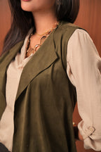 Suede Sculpt Vest