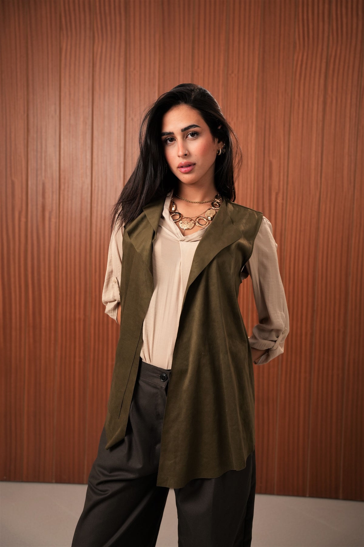 Suede Sculpt Vest