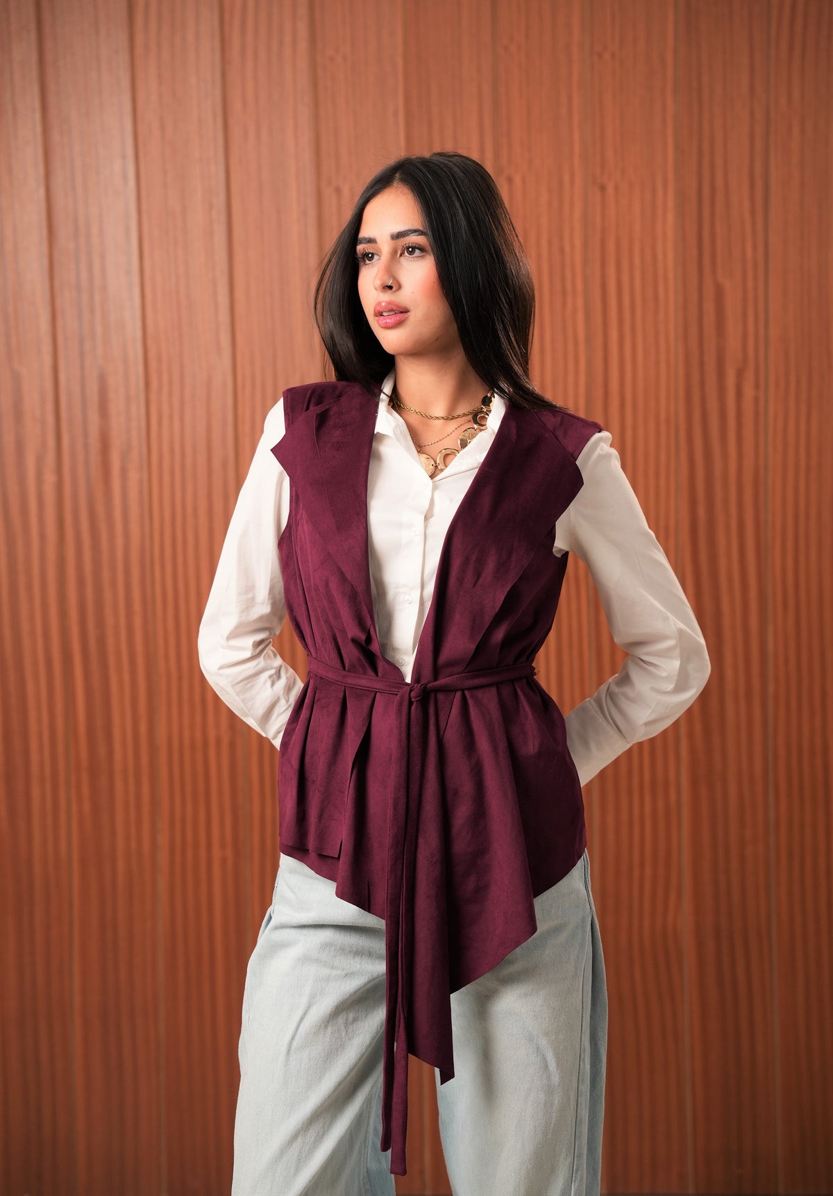 Suede Sculpt Vest