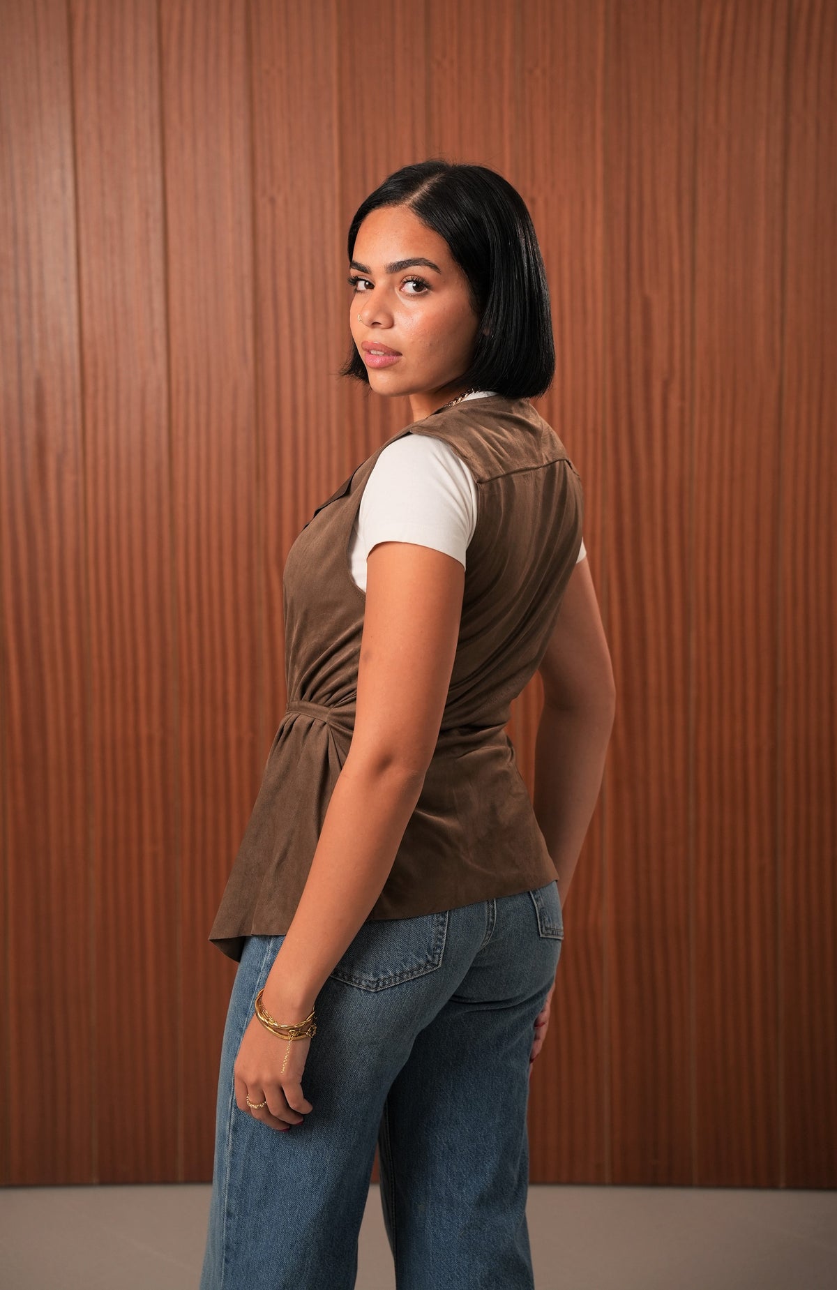 Suede Sculpt Vest