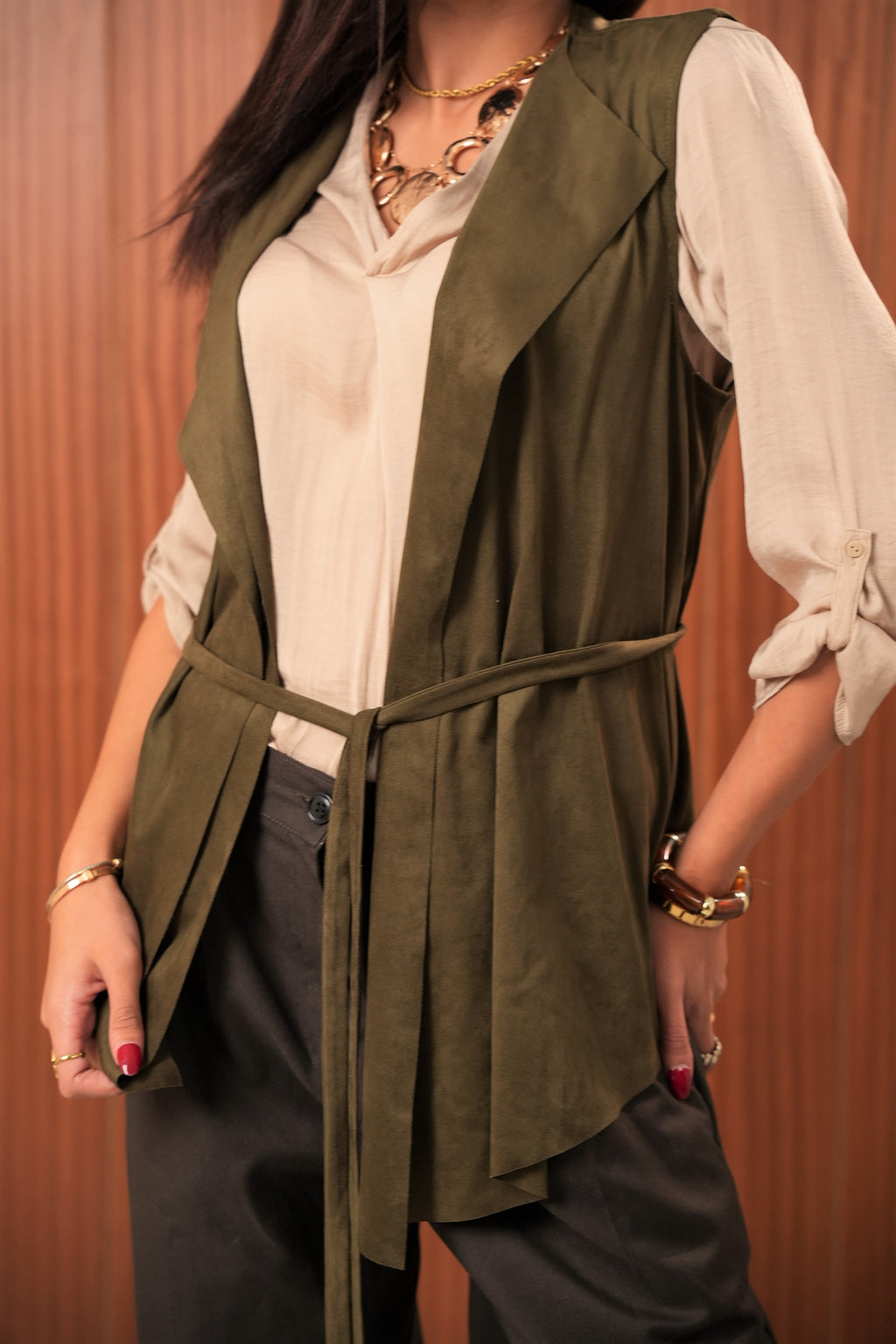 Suede Sculpt Vest