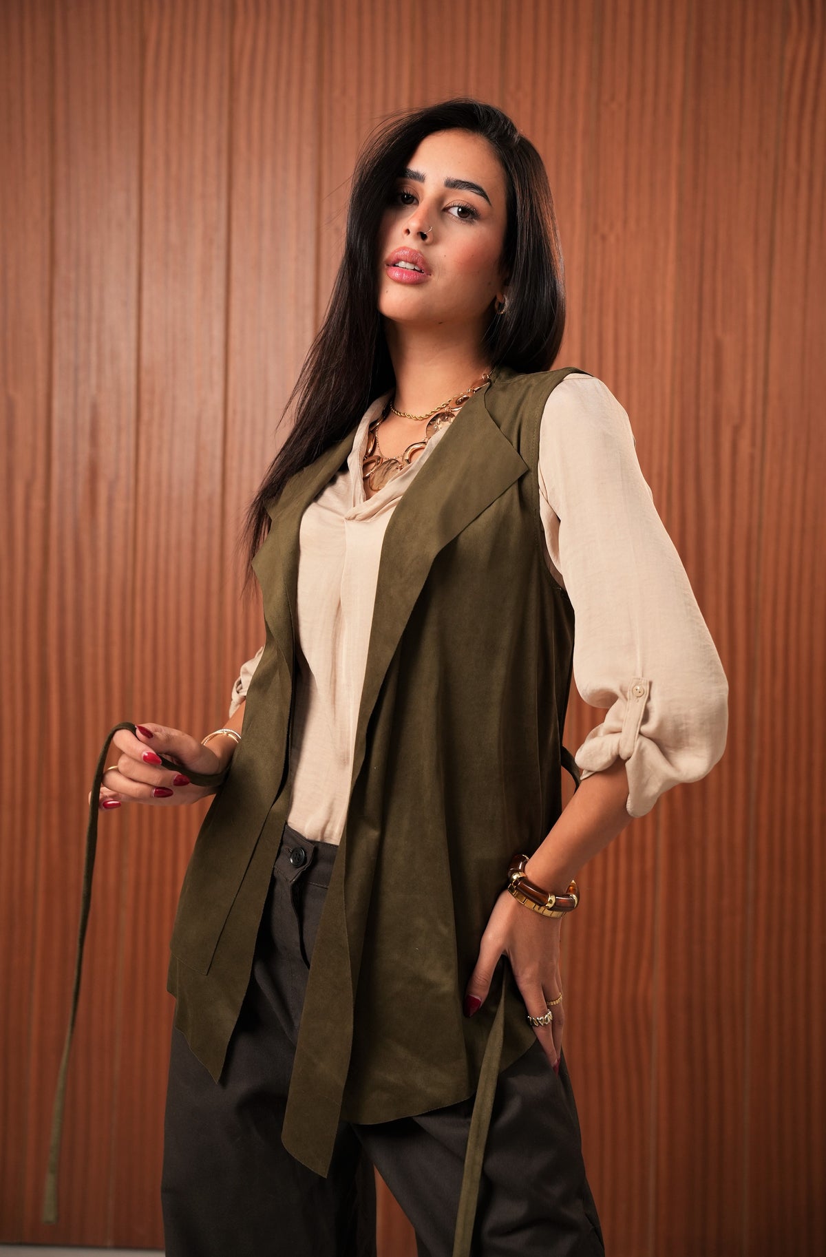 Suede Sculpt Vest