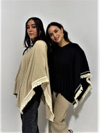 V-Haze Poncho With Fringes