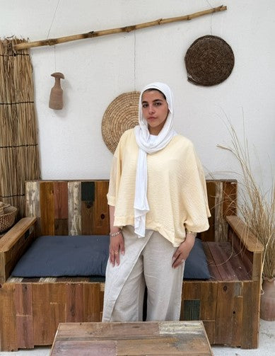 V Linen Poncho