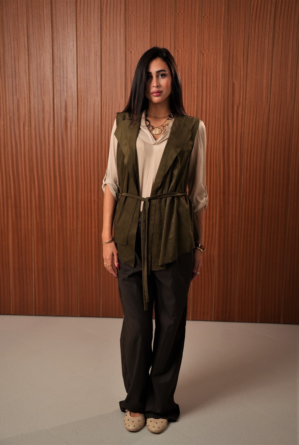 Suede Sculpt Vest