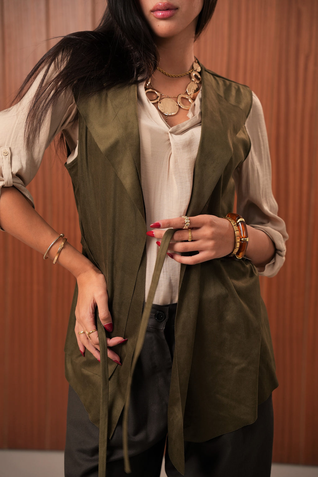 Suede Sculpt Vest