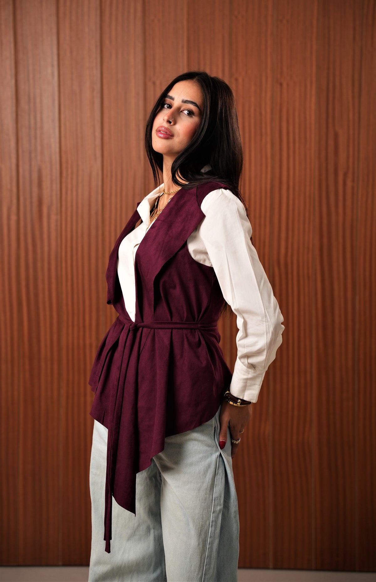 Suede Sculpt Vest