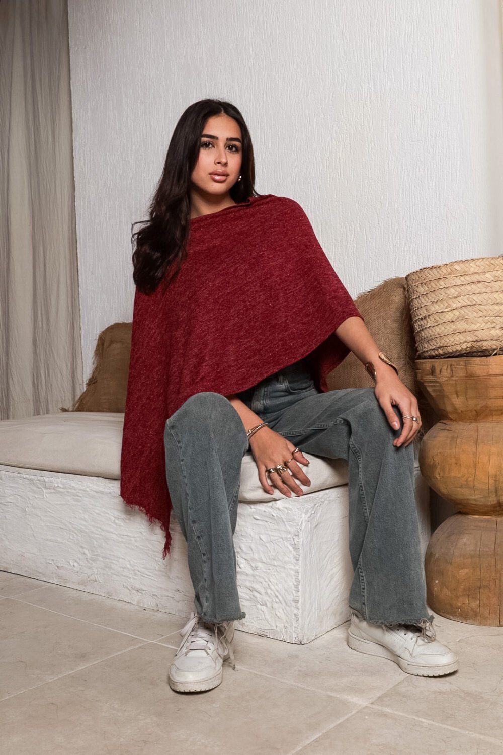 Burgundy Bloom Cape - Image 2