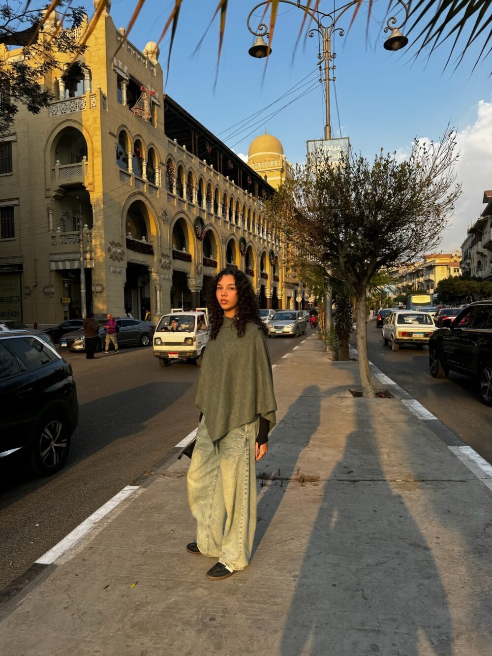 Wool Mohair Cape in Green - Image 2
