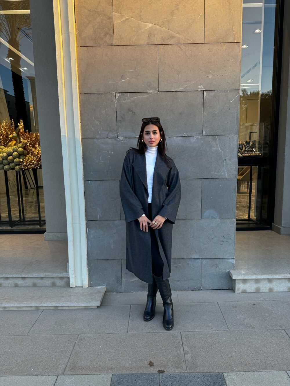 Grey Wool Jacket- Long - Image 3