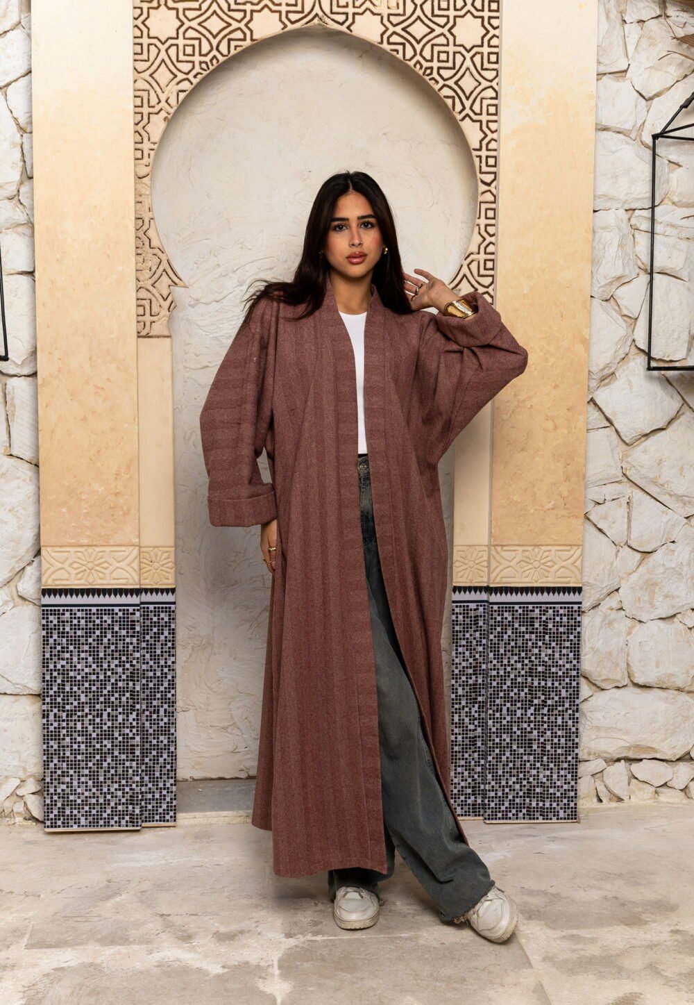 Crimson Wool Kaftan