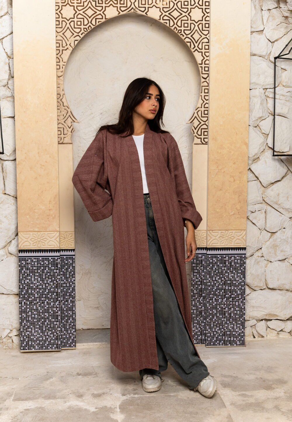 Crimson Wool Kaftan - Image 2