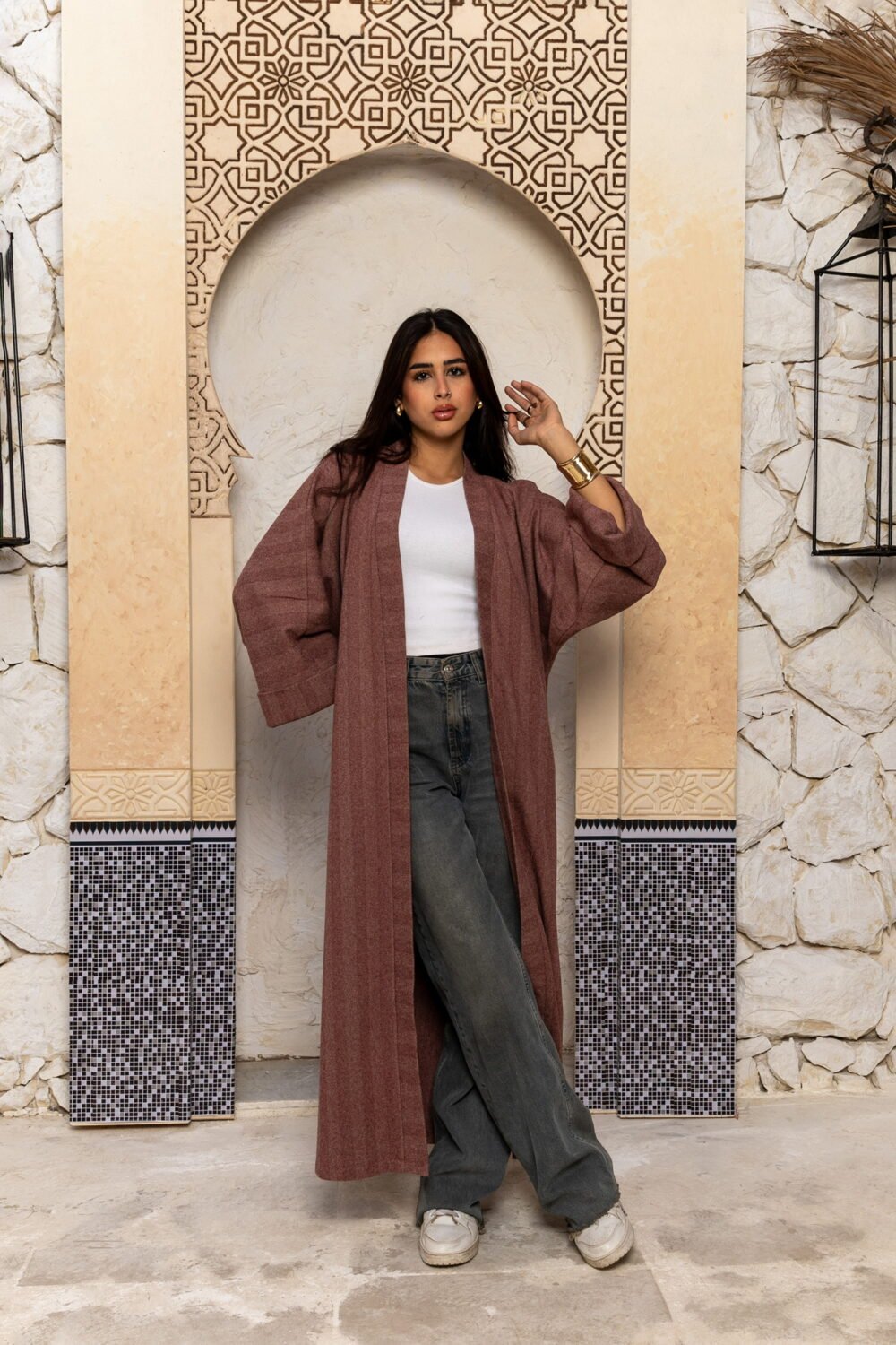 Crimson Wool Kaftan - Image 4