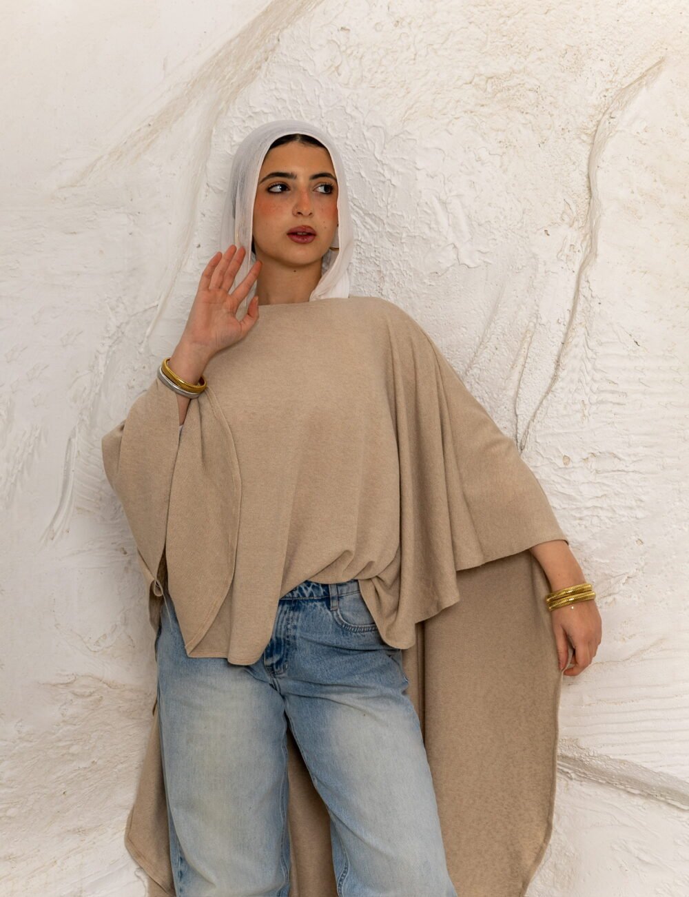 Flowy Soft Viscose Cape (Midi)