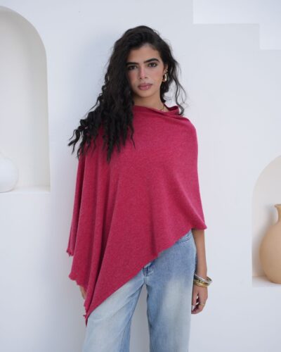 Wool Jersey Cape in Watermelon