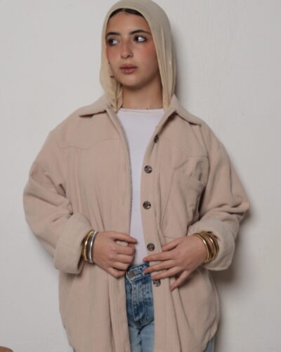 Winter Shirt Jacket in Soft Beige