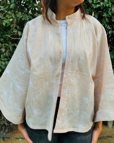 Embroidered Cotton Kimono - Short