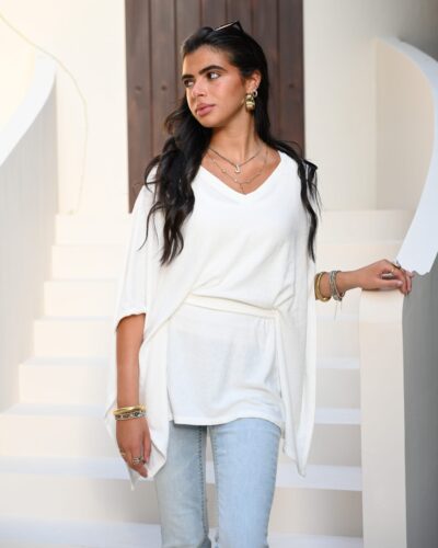 V Haze Poncho in Fine Viscose Mix