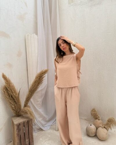 Summer Breeze Linen Vest Set