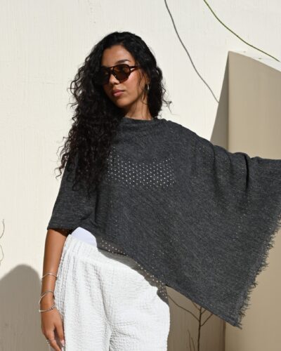 Ashbourne Grey Mesh Fall Cape