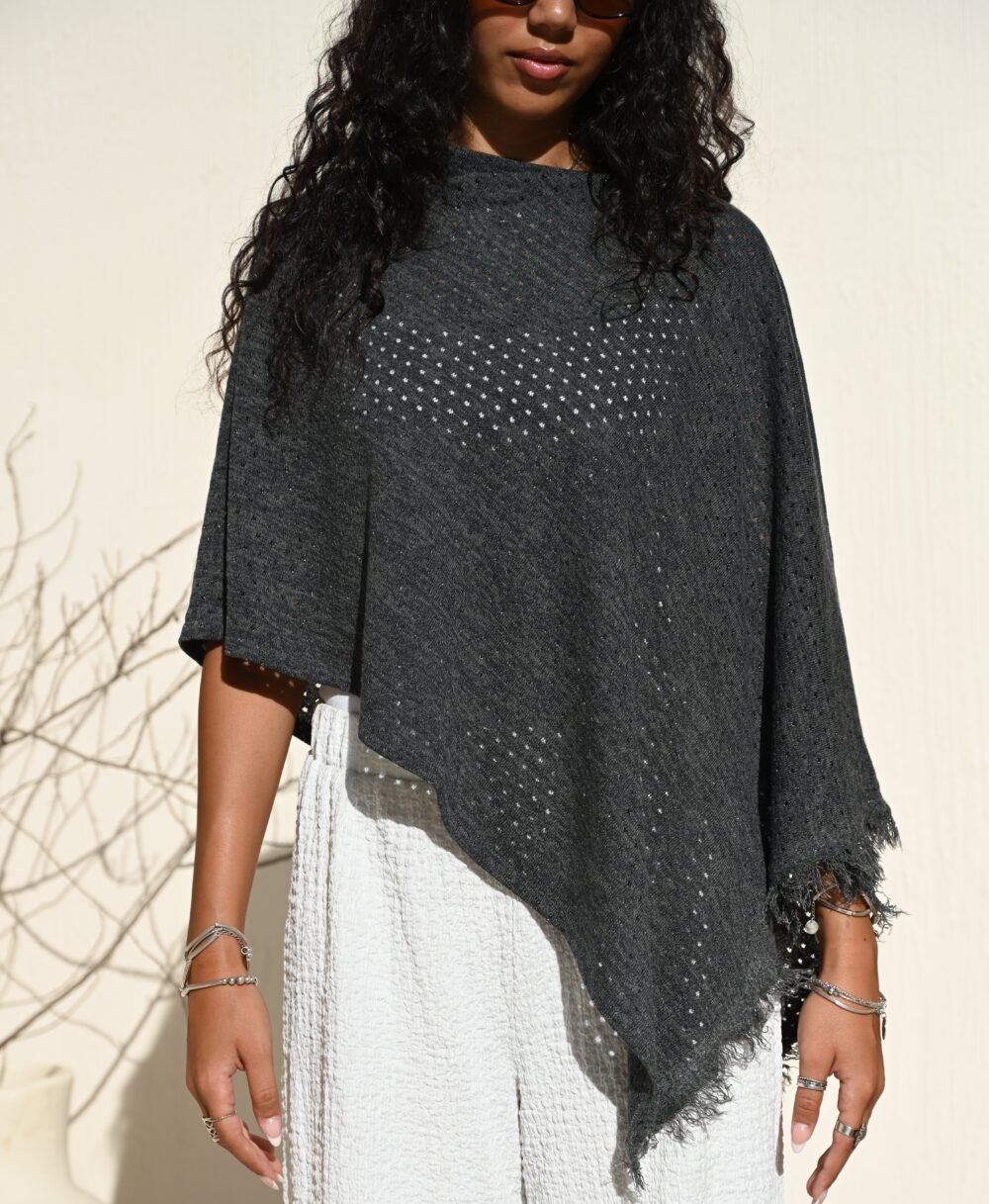 Ashbourne Grey Mesh Fall Cape - Image 2