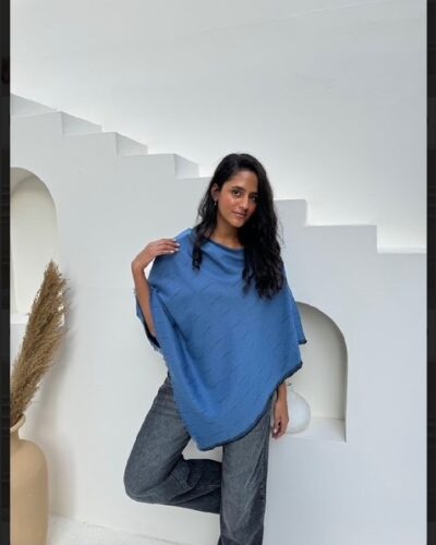 Warm Blue Black Fall Cape