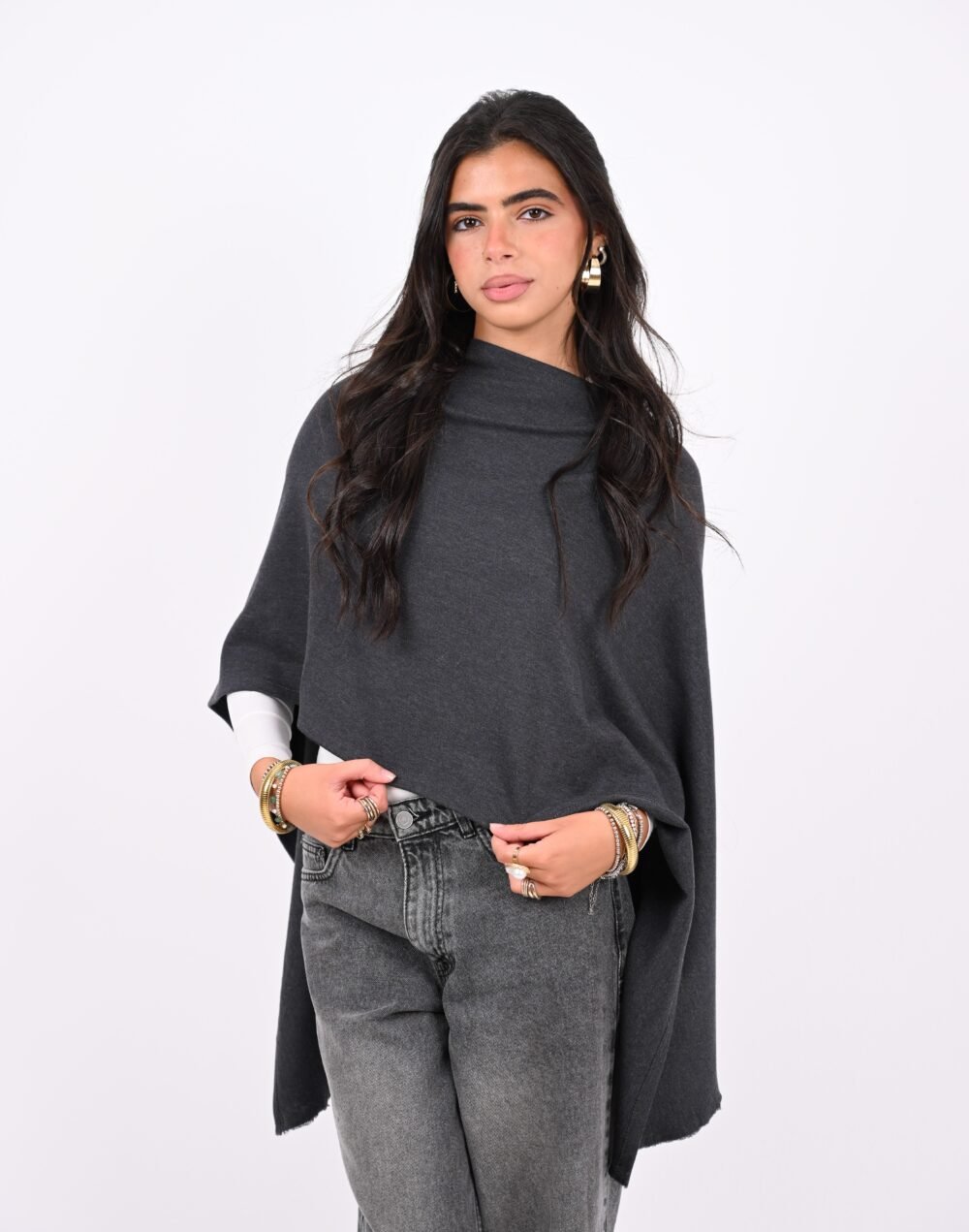 Eterna Cape - in Grey Fine Wool