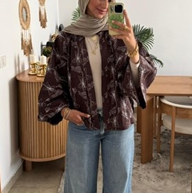 Embroidered Kimono Brown