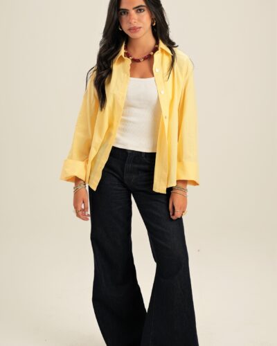 Everyday Long Sleeve Linen Shirt - Warm Yellow