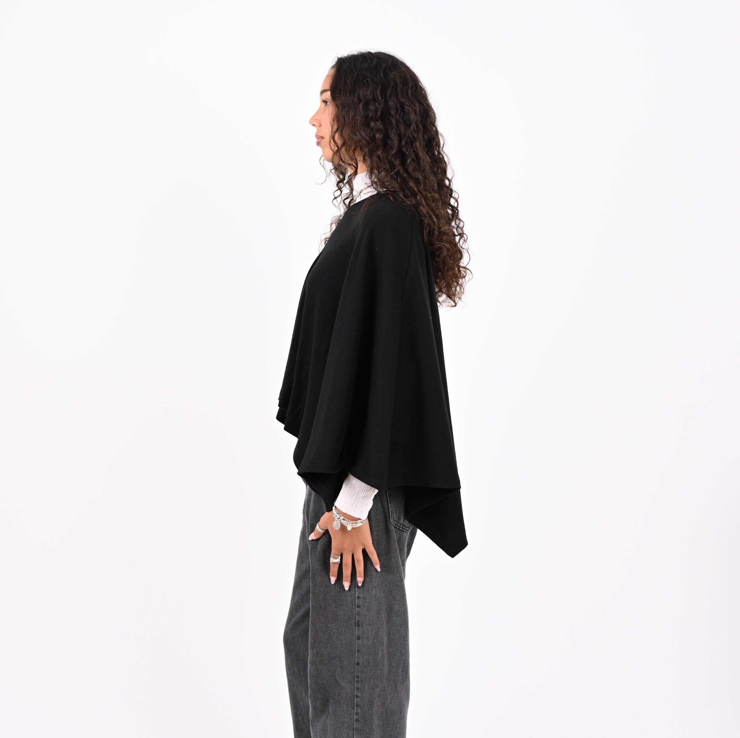 Haven V Poncho in Black - Image 2