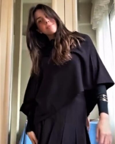 Aurora Wool Cape in Black