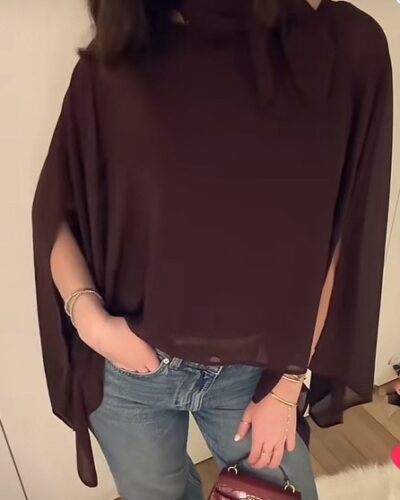 Luna Chiffon Poncho (with scarf belt)